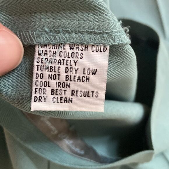 Tommy Bahama Sea Blue Green Vintage Wide Leg 100% Silk Lightweight Pants Size 10 - Picture 9 of 9